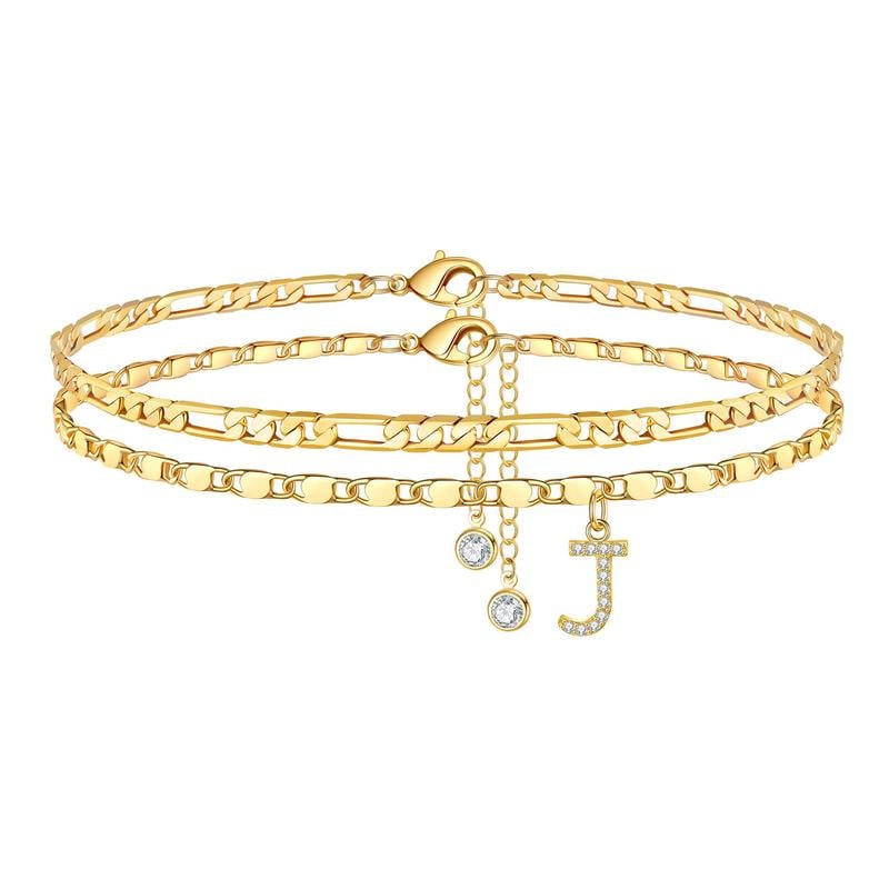 Double Layered Letter Anklet