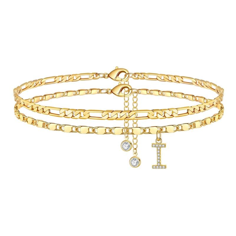 Double Layered Letter Anklet