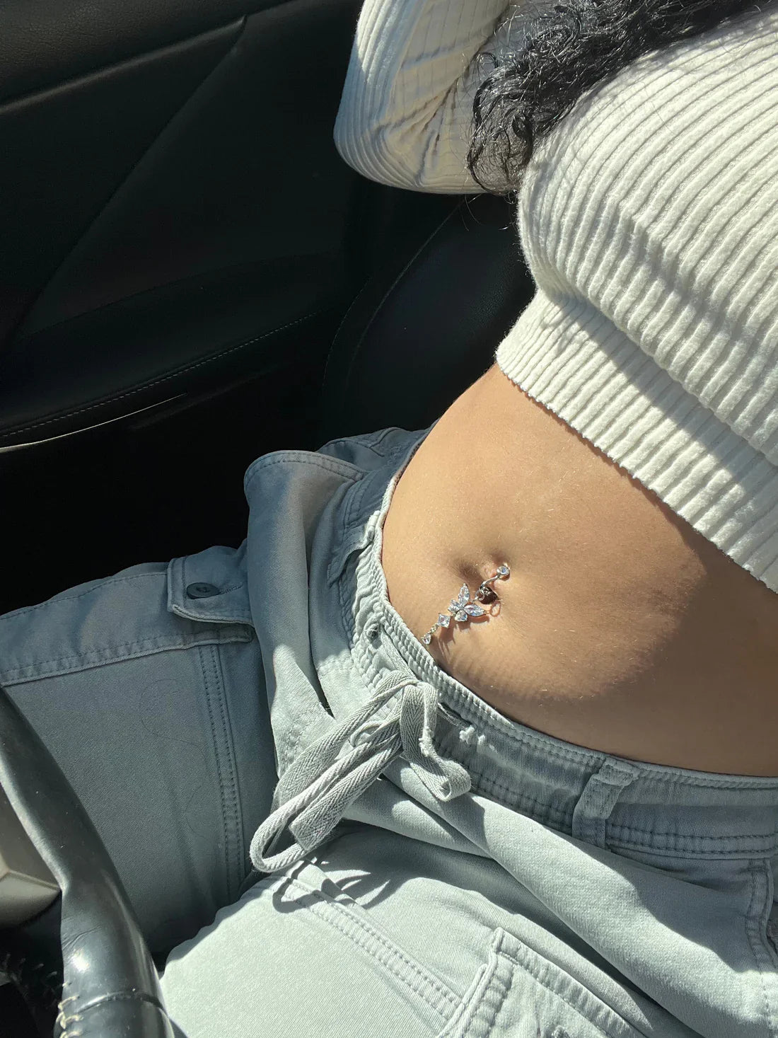 Butterfly Clip On Belly Ring