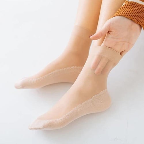 Silky Anti-Slip Cotton Socks - Pack of 3