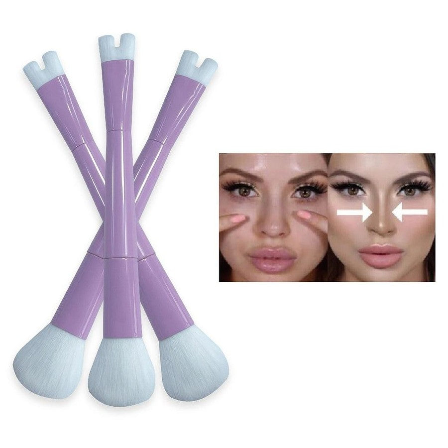 U-Shaped Dual-End Brush Tool Makeup Brush Nose Contour Brush - 2 In 1