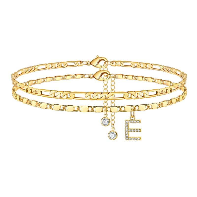 Double Layered Letter Anklet