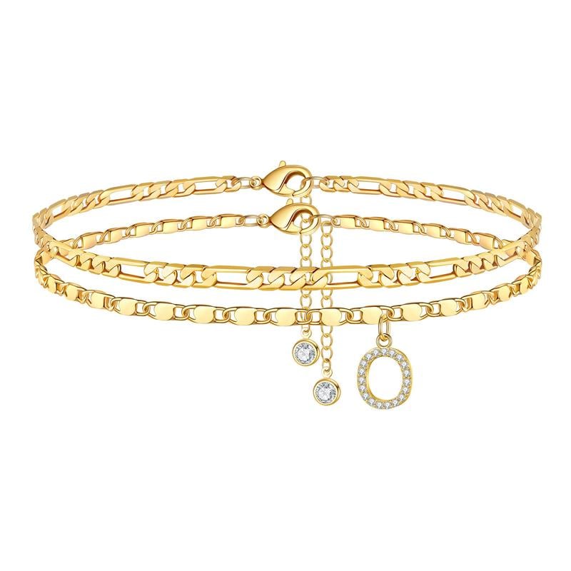 Double Layered Letter Anklet