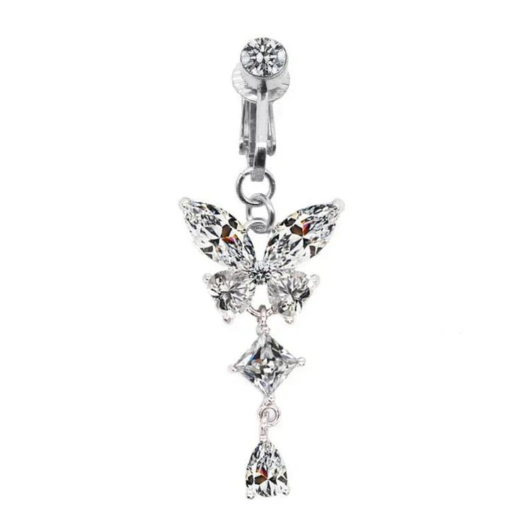 Butterfly Clip On Belly Ring