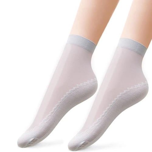 Silky Anti-Slip Cotton Socks - Pack of 3