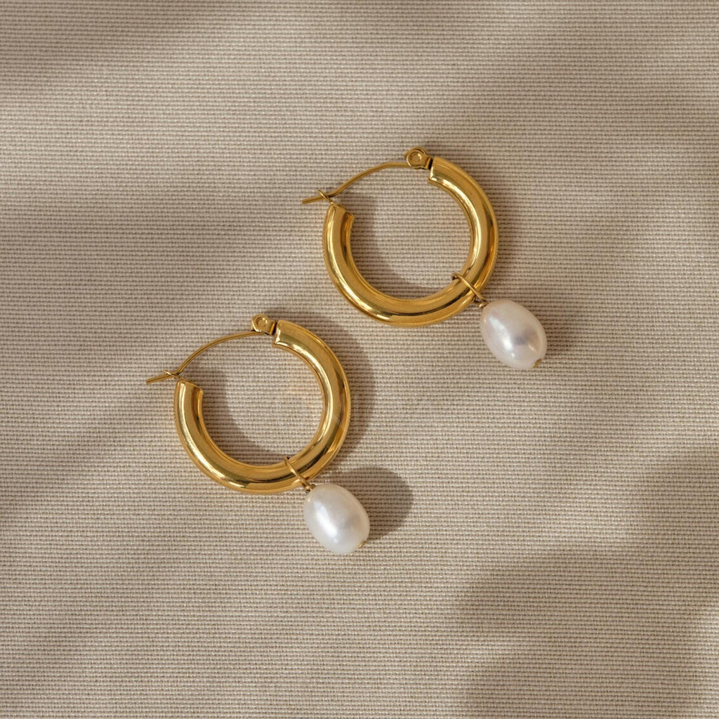Agnes Pearl Clip-On Hoop Earrings