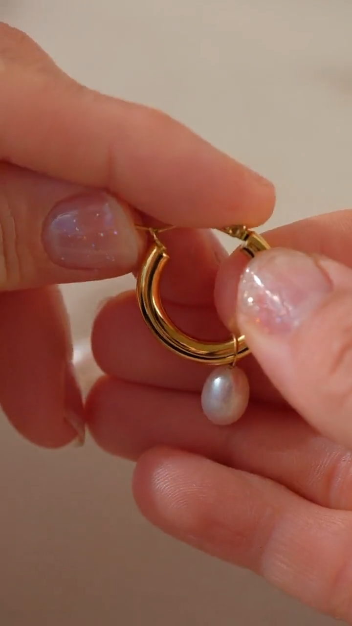 Agnes Pearl Clip-On Hoop Earrings