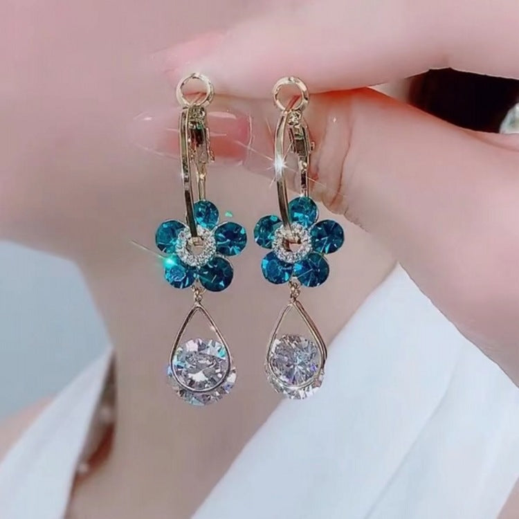 Sapphire Flower Earrings