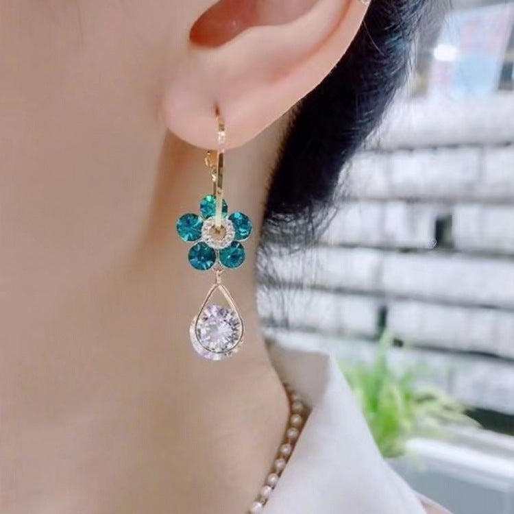 Sapphire Flower Earrings