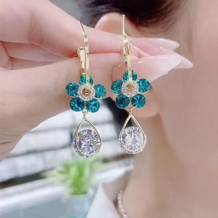 Sapphire Flower Earrings