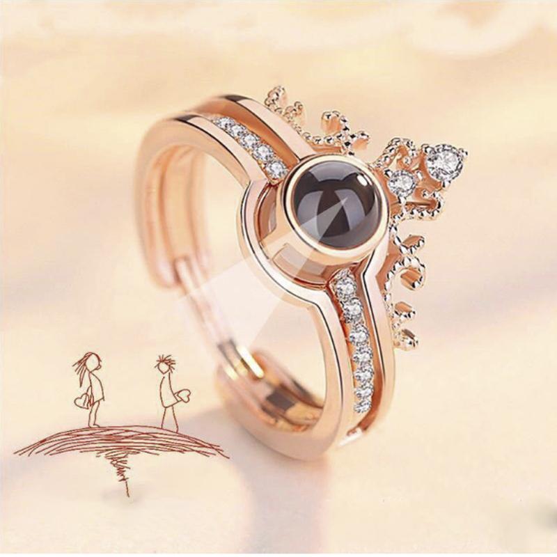 100 Language Crown Ring Two-in-one Combination Couple