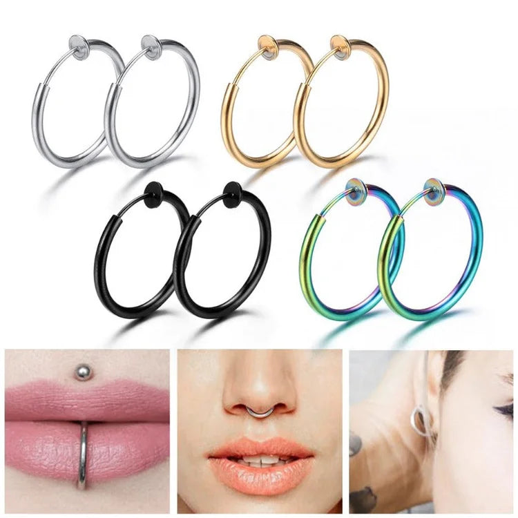 Retractable Hoop Nose/Lip/Earrings